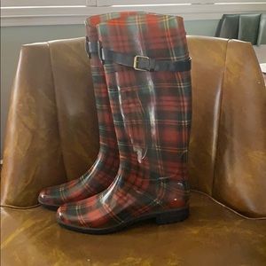 Ralph Lauren Rain Boots Women’s Size 10, Plaid
